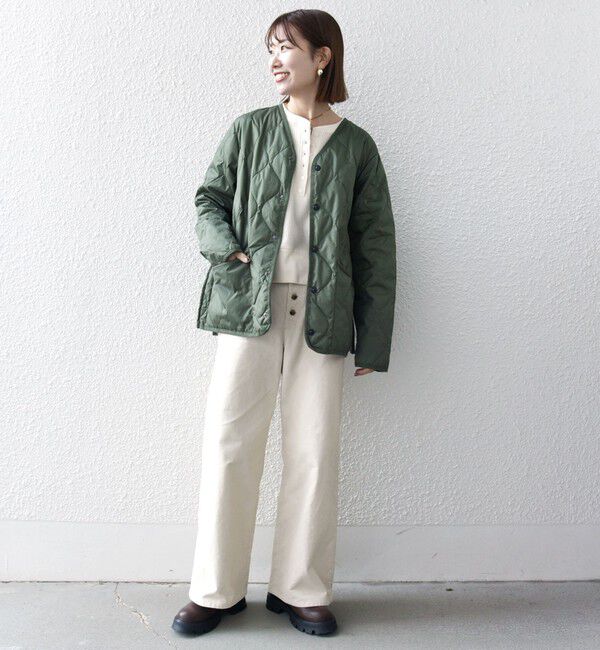 SHIPS any「【SHIPS any別注】TAION: 〈手洗い可能〉ダウンキルト スリット ボタン カーディガン◇」|ダウン|