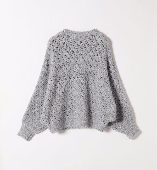 quaranciel「quaranciel:〈手洗い可能〉スパンコール レース編み クルーネック ドルマン ルーズ ニット」|ニット・セーター|