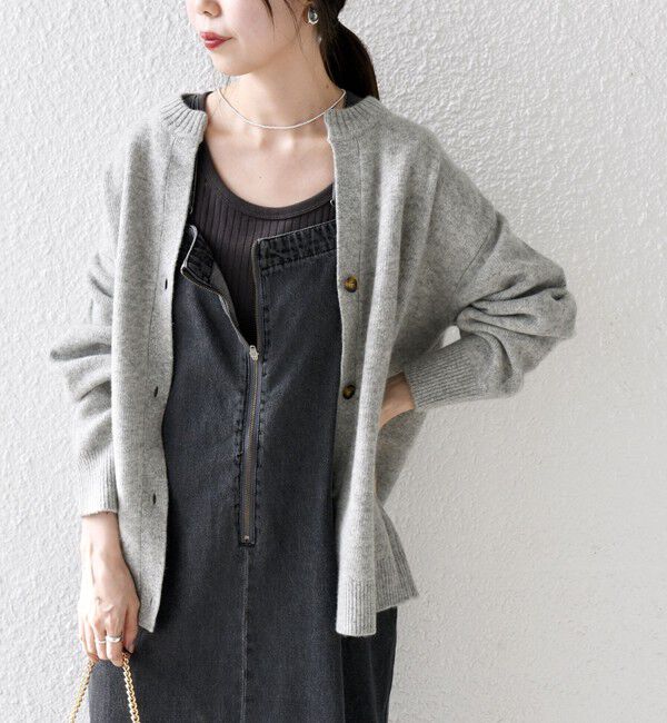 SHIPS any「SHIPS any:〈手洗い可能〉AQUA カシミヤ ミックス スキッパー カーディガン」|カーディガン|