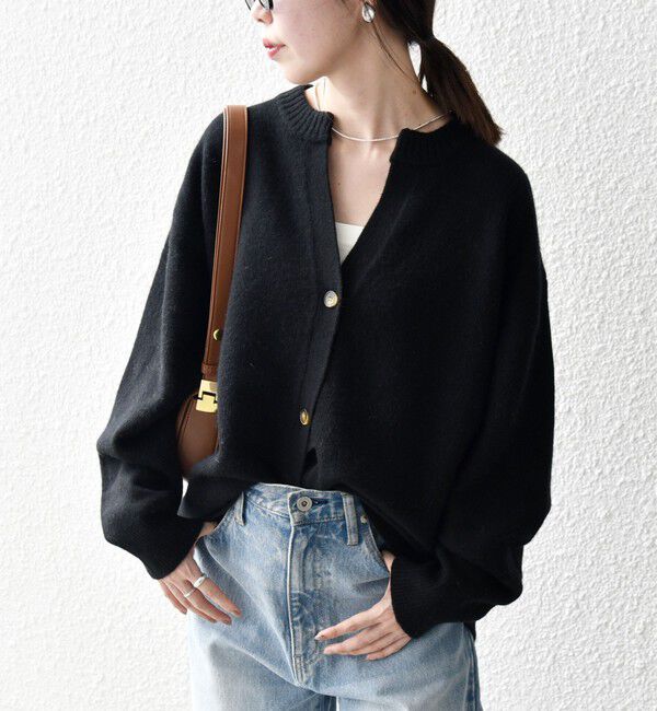 SHIPS any「SHIPS any:〈手洗い可能〉AQUA カシミヤ ミックス スキッパー カーディガン」|カーディガン|