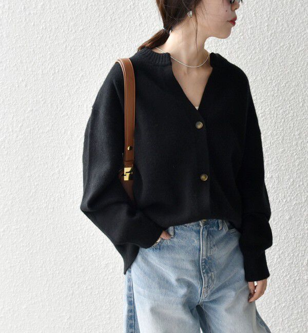 SHIPS any「SHIPS any:〈手洗い可能〉AQUA カシミヤ ミックス スキッパー カーディガン」|カーディガン|