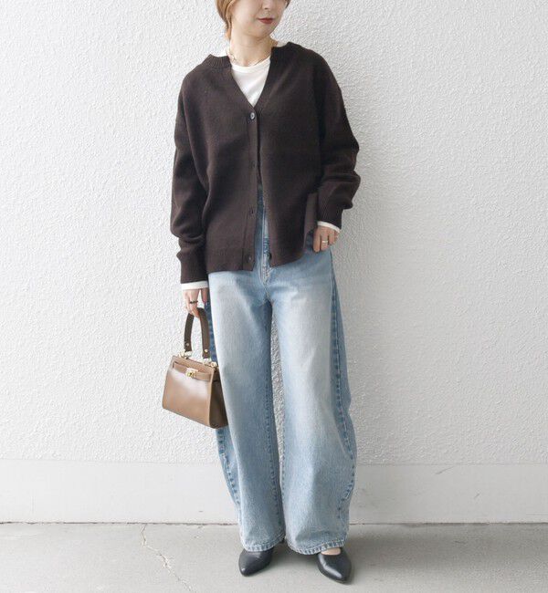 SHIPS any「SHIPS any:〈手洗い可能〉AQUA カシミヤ ミックス スキッパー カーディガン」|カーディガン|