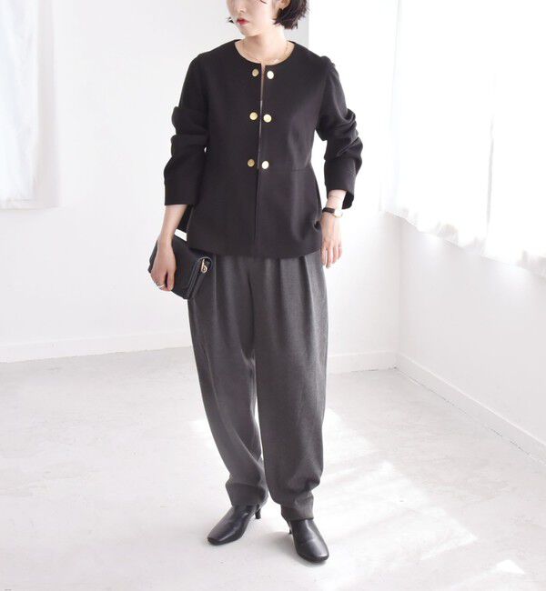 quaranciel「quaranciel:〈洗濯機可能〉ダブル タック ワイドベルト パンツ」|その他|