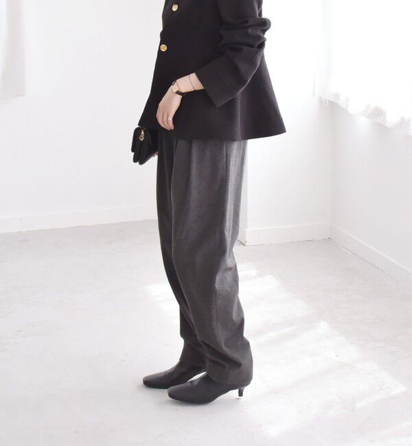 quaranciel「quaranciel:〈洗濯機可能〉ダブル タック ワイドベルト パンツ」|その他|