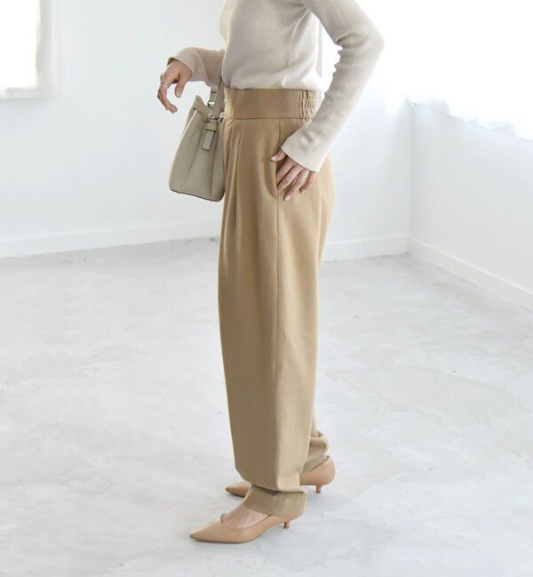 quaranciel「quaranciel:〈洗濯機可能〉ダブル タック ワイドベルト パンツ」|その他|