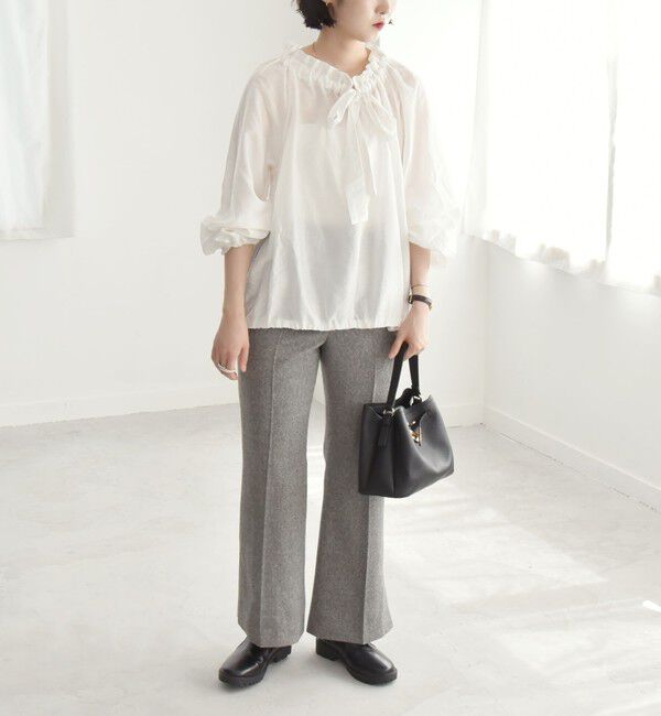 quaranciel「quaranciel:〈洗濯機可能〉ポリエステル サージ セミ フレア パンツ」|その他|