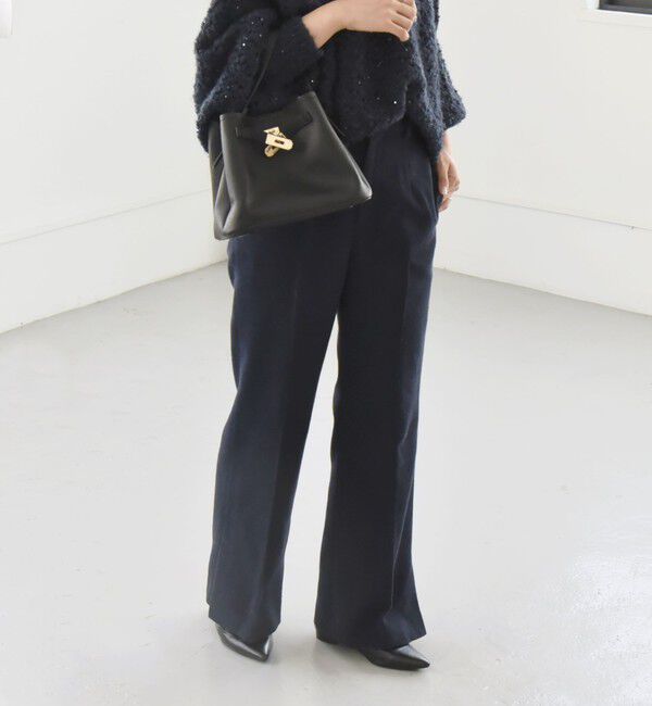 quaranciel「quaranciel:〈洗濯機可能〉ポリエステル サージ セミ フレア パンツ」|その他|