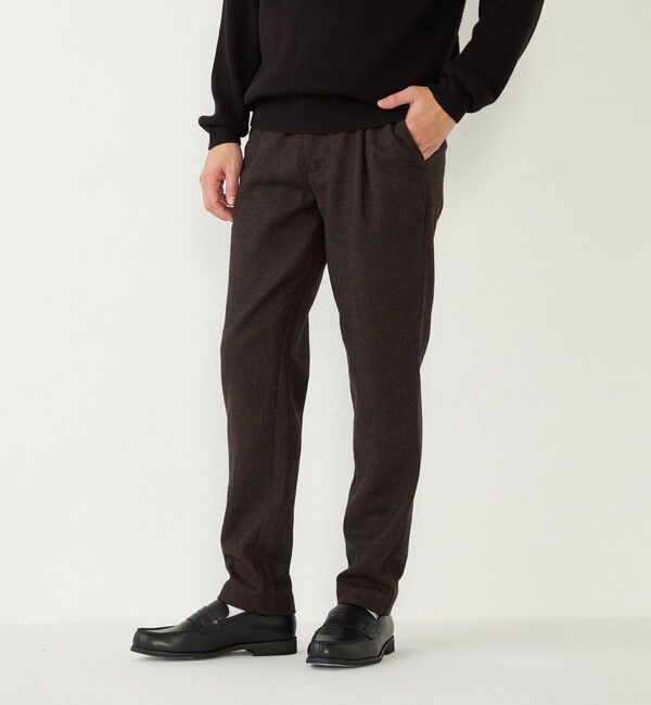 SHIPS Colors 「SHIPS Colors:ヘリンボーン イージー スラックス(セットアップ対応可能)」|スラックス|ブラウン