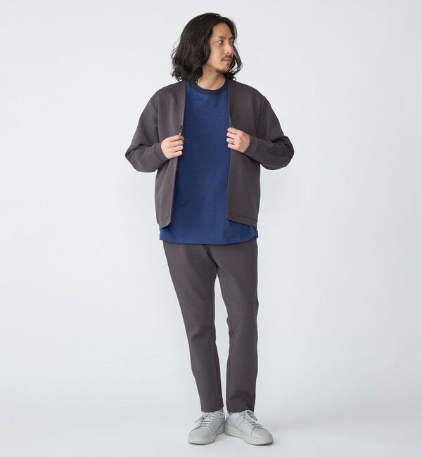 SHIPS「【WEB限定】SHIPS: ガスコットン ダブルニット スリム イージー スラックス パンツ（セットアップ対応）」|スラックス|