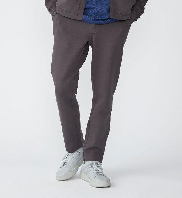 SHIPS「【WEB限定】SHIPS: ガスコットン ダブルニット スリム イージー スラックス パンツ（セットアップ対応）」|スラックス|