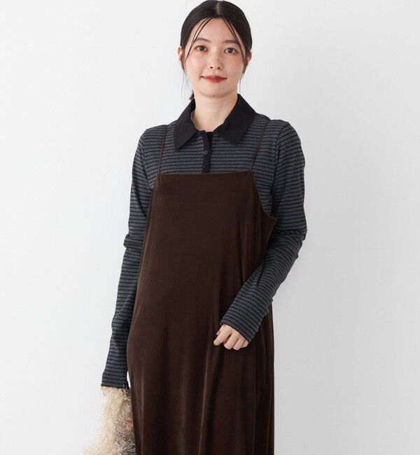 SHIPS Colors 「SHIPS Colors:〈手洗い可能〉ボーダー リブ ポロ カーディガン」|カーディガン|