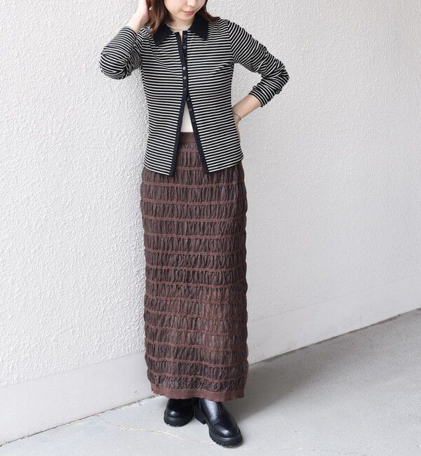 SHIPS Colors 「SHIPS Colors:〈手洗い可能〉ボーダー リブ ポロ カーディガン」|カーディガン|