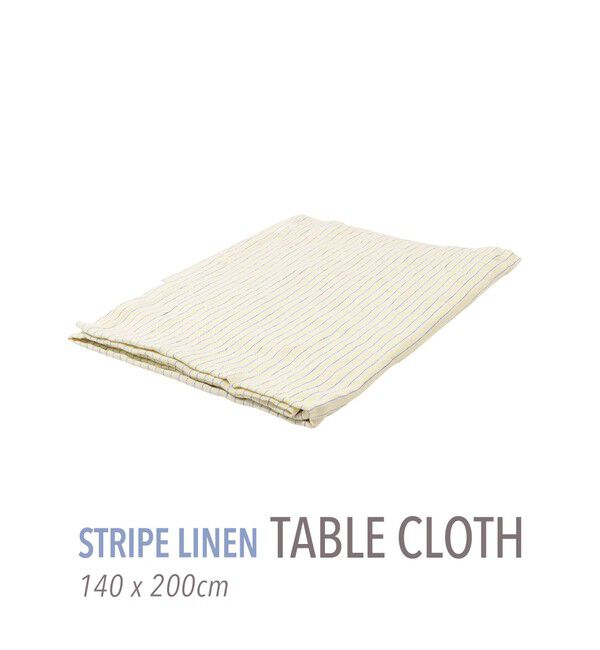 TOMORROWLAND HOME「ストライプリネン テーブルクロス（140cm X 200cm）」|食器・キッチングッズ|24 イエロー系
