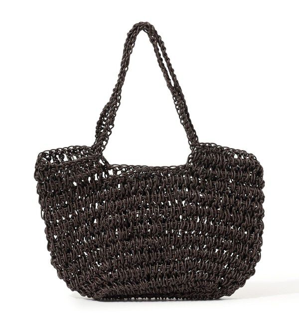 TOMORROWLAND GOODS「MANY RHIZOMES WAXED CITY BASKET」|かごバッグ|49 ダークブラウン