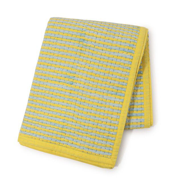 TOMORROWLAND HOME「ブロックプリントキルト マルチカバー L」|ブランケット|