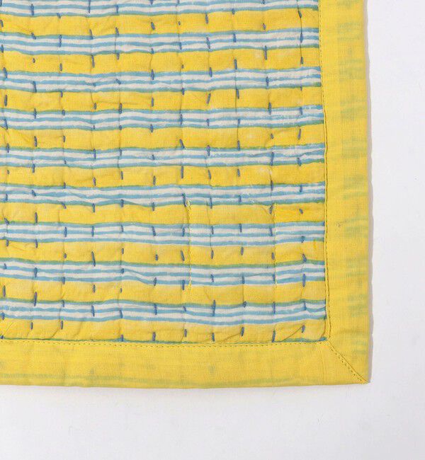 TOMORROWLAND HOME「ブロックプリントキルト マルチカバー L」|ブランケット|