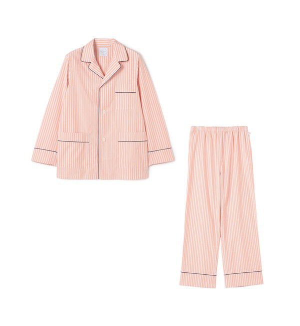 TOMORROWLAND HOME「コットンブロードストライプ パジャマ（ウィメンズ）」|ルームウェア|26 オレンジ系