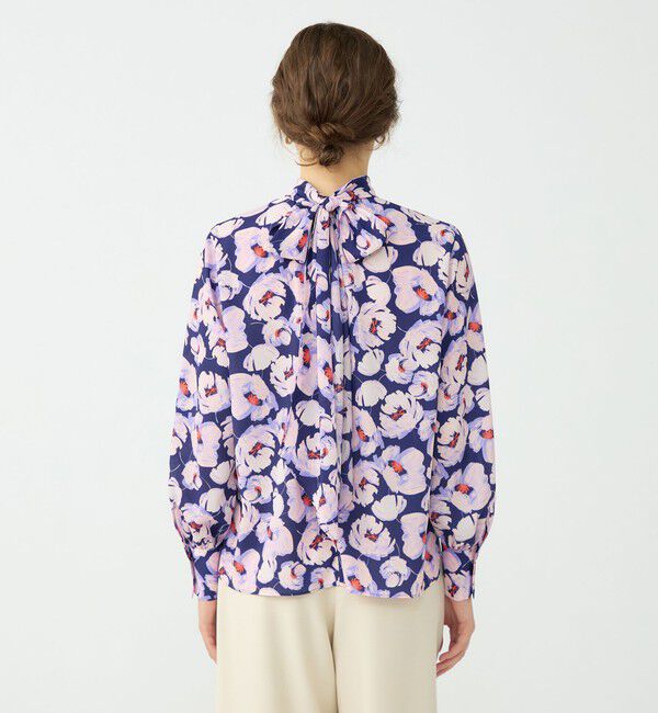 Ballsey「フェザリーフラワープリント ボウタイブラウス」|シャツ・ブラウス|