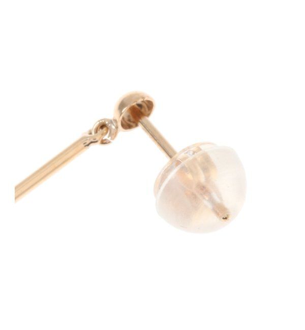  「K10・ブラックルチルクォーツ スクエアストーン ピアス(両耳)」|ピアス|