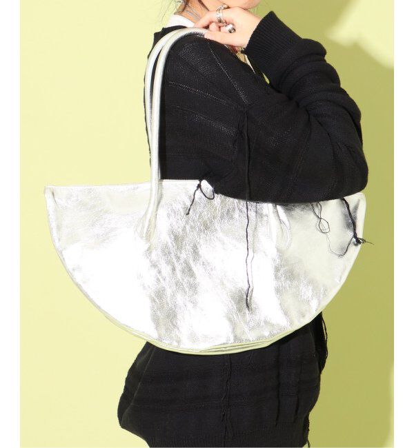  「【blancle/ ブランクレ】M.LETHER Deformation bag」|ボストンバッグ|シルバー