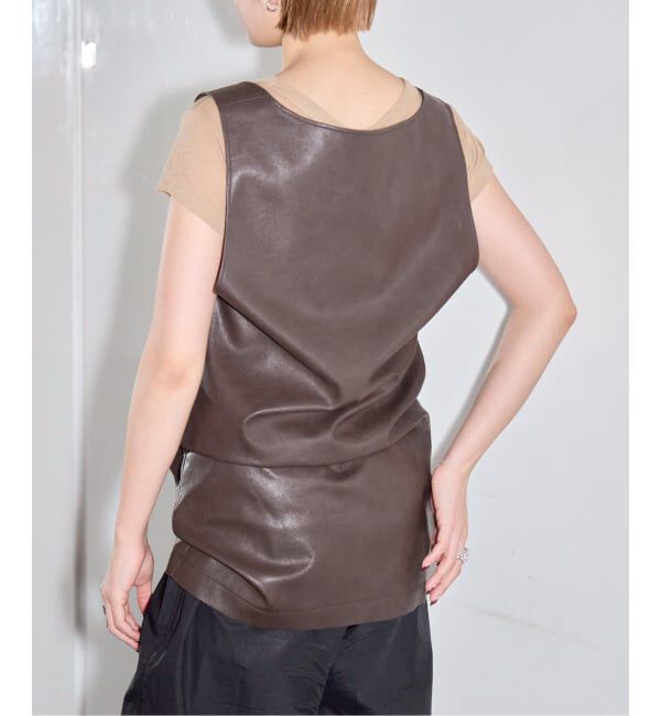  「《予約》FAUX LEATHER TOPS：ブラウス」|シャツ・ブラウス|