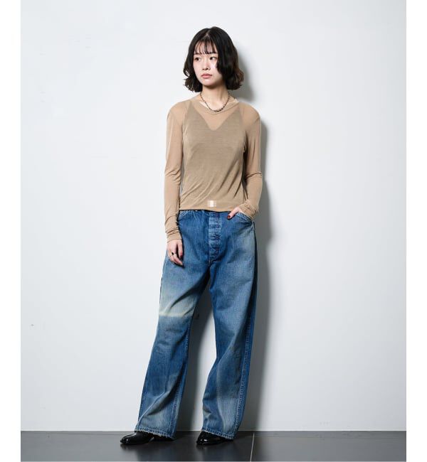  「《予約》ASHER SASKIA LONGSLEEVE MICRO V L266-J134：Tシャツ」|Tシャツ・カットソー|