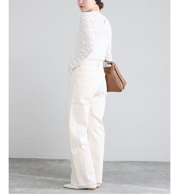 IENA「《一部カラーWEB限定/追加4予約》Flowerストレッチレースプルオーバー」|Tシャツ・カットソー|