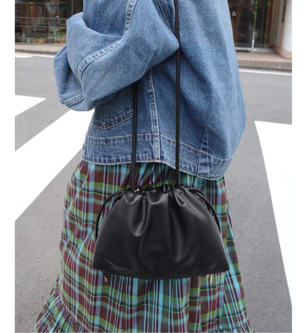 SLOBE IENA「《追加2予約》SLOBE 3WAY スムース巾着バッグ」|その他|ブラック