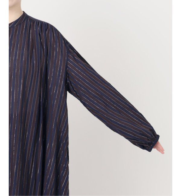 Spick and Span「HYU ストライプギャザーシャツワンピース」|ワンピース|