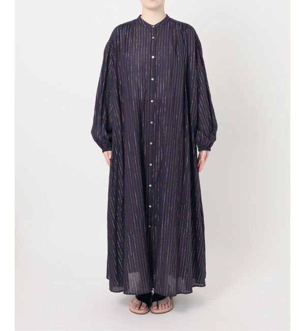 Spick and Span「HYU ストライプギャザーシャツワンピース」|ワンピース|