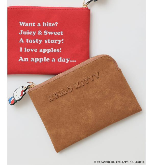 Spick and Span「《追加予約》HELLO KITTY S&S HASHIBAMI フェイクスエードポーチ」|ポーチ|キャメル