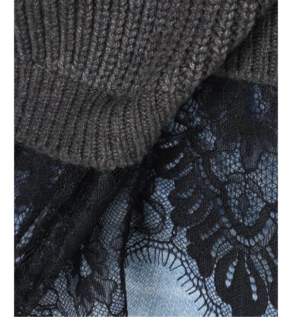 Spick and Span「《追加3》レースドッキング畦ニットプルオーバー」|ニット・セーター|