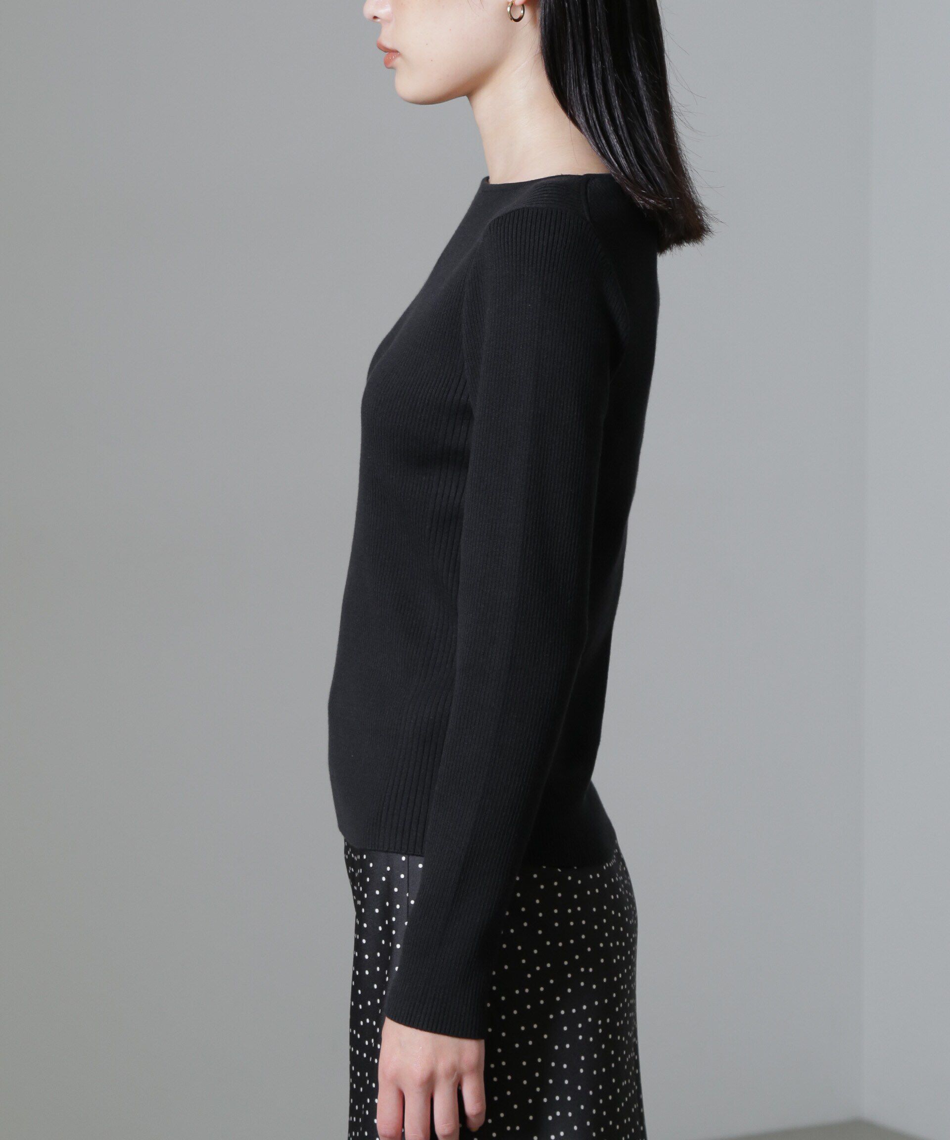 nano･universe「CICA＆UVカット加工リブニット」|ニット・セーター|