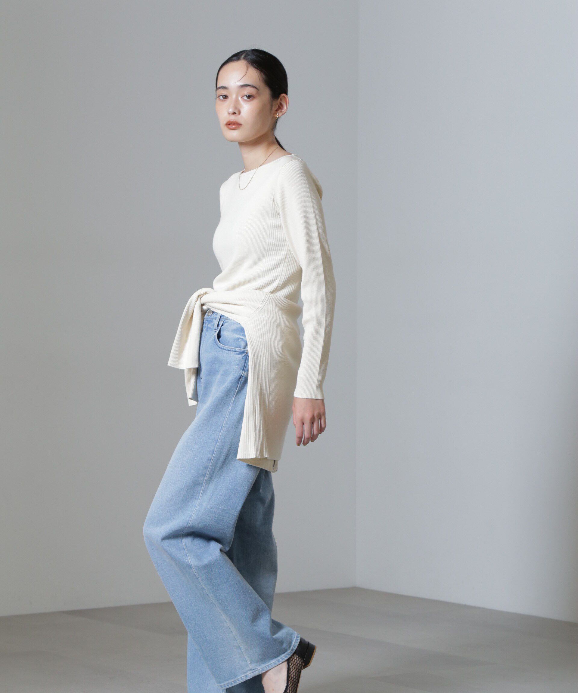 nano･universe「CICA＆UVカット加工リブニット」|ニット・セーター|