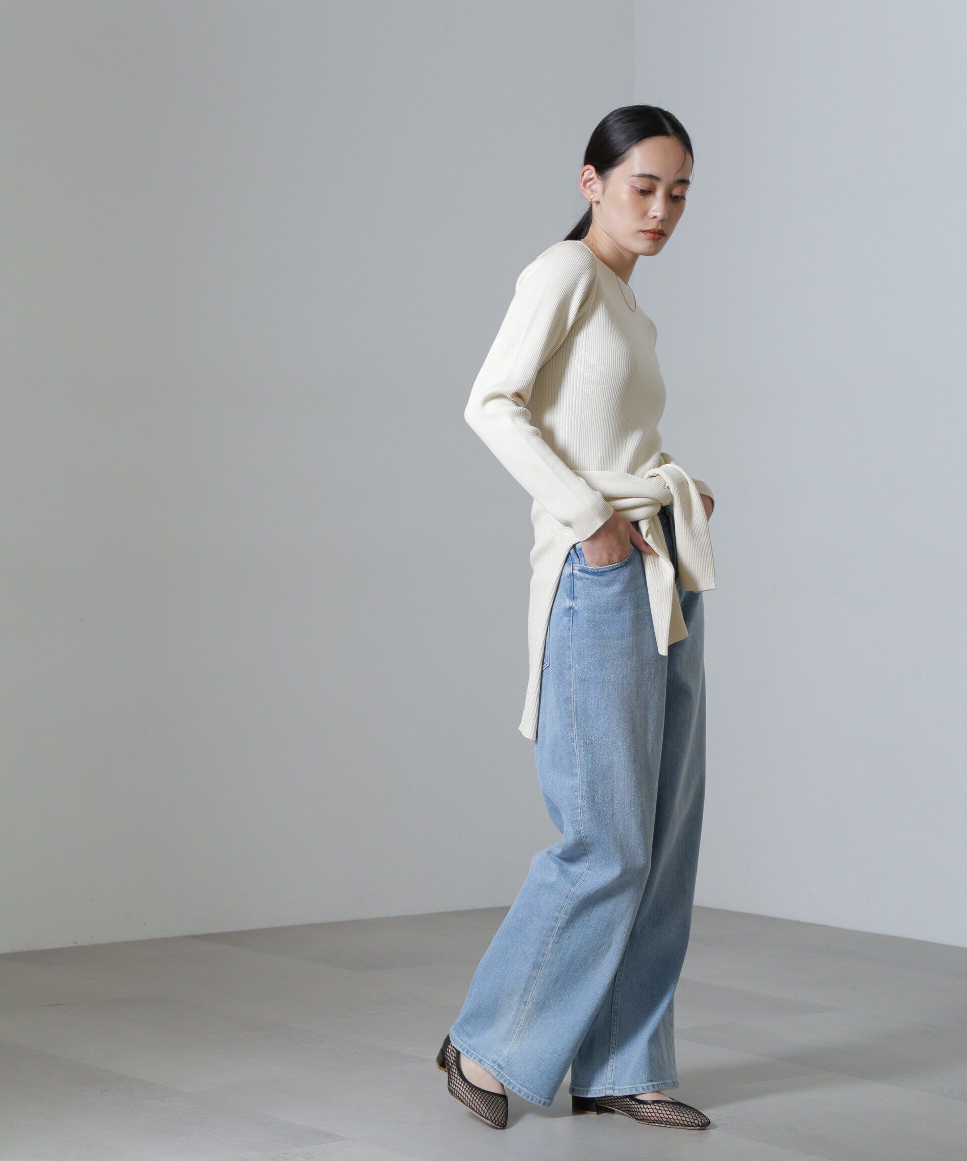 nano･universe「CICA＆UVカット加工リブニット」|ニット・セーター|