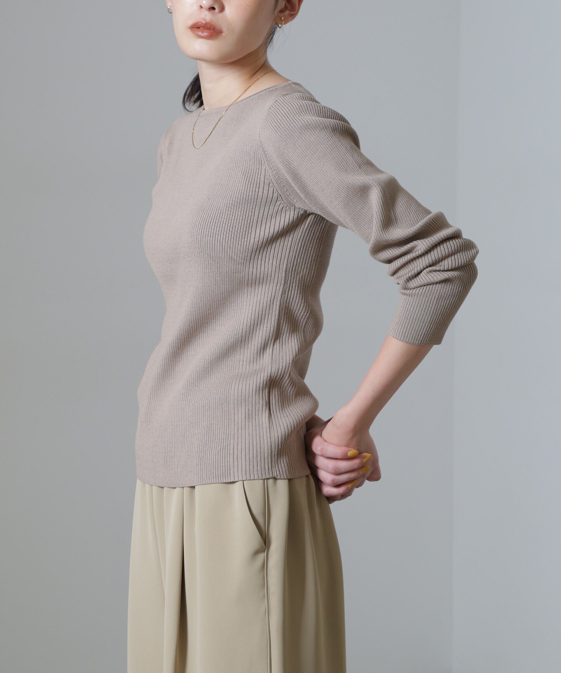 nano･universe「CICA＆UVカット加工リブニット」|ニット・セーター|