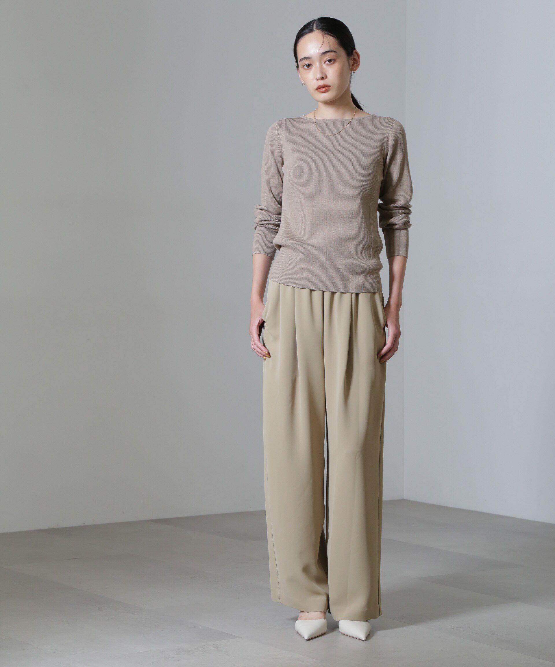 nano･universe「CICA＆UVカット加工リブニット」|ニット・セーター|