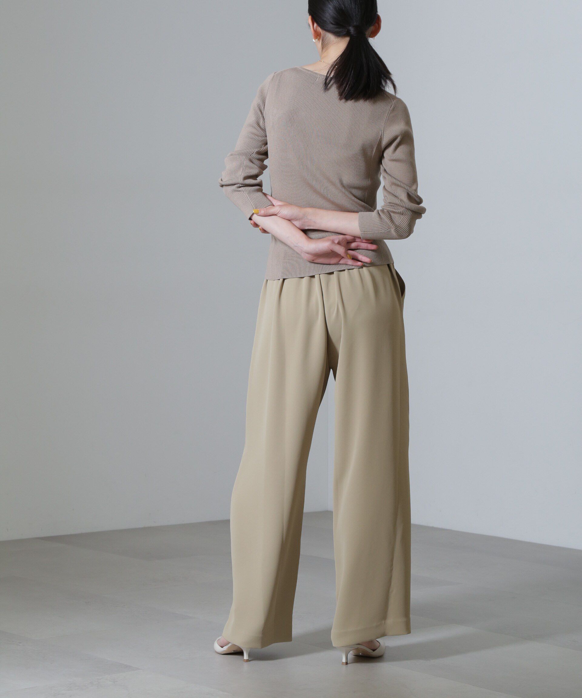 nano･universe「CICA＆UVカット加工リブニット」|ニット・セーター|