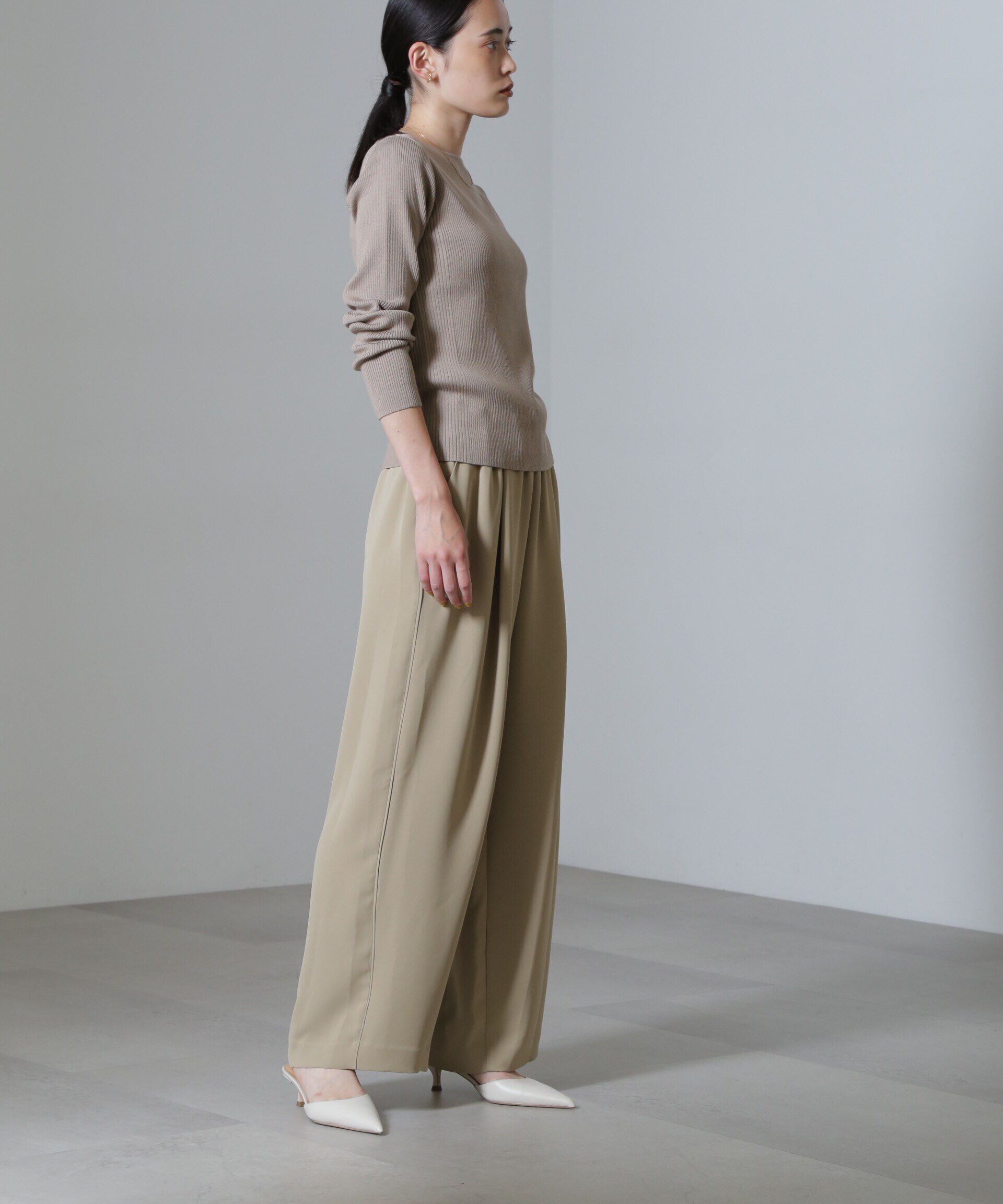 nano･universe「CICA＆UVカット加工リブニット」|ニット・セーター|