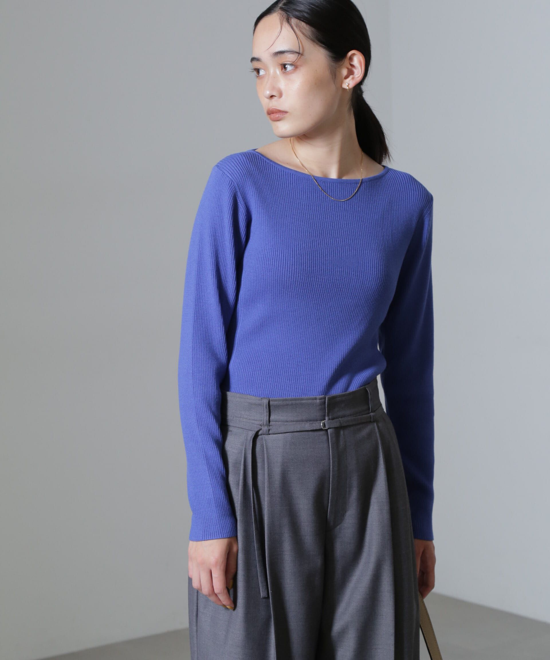 nano･universe「CICA＆UVカット加工リブニット」|ニット・セーター|