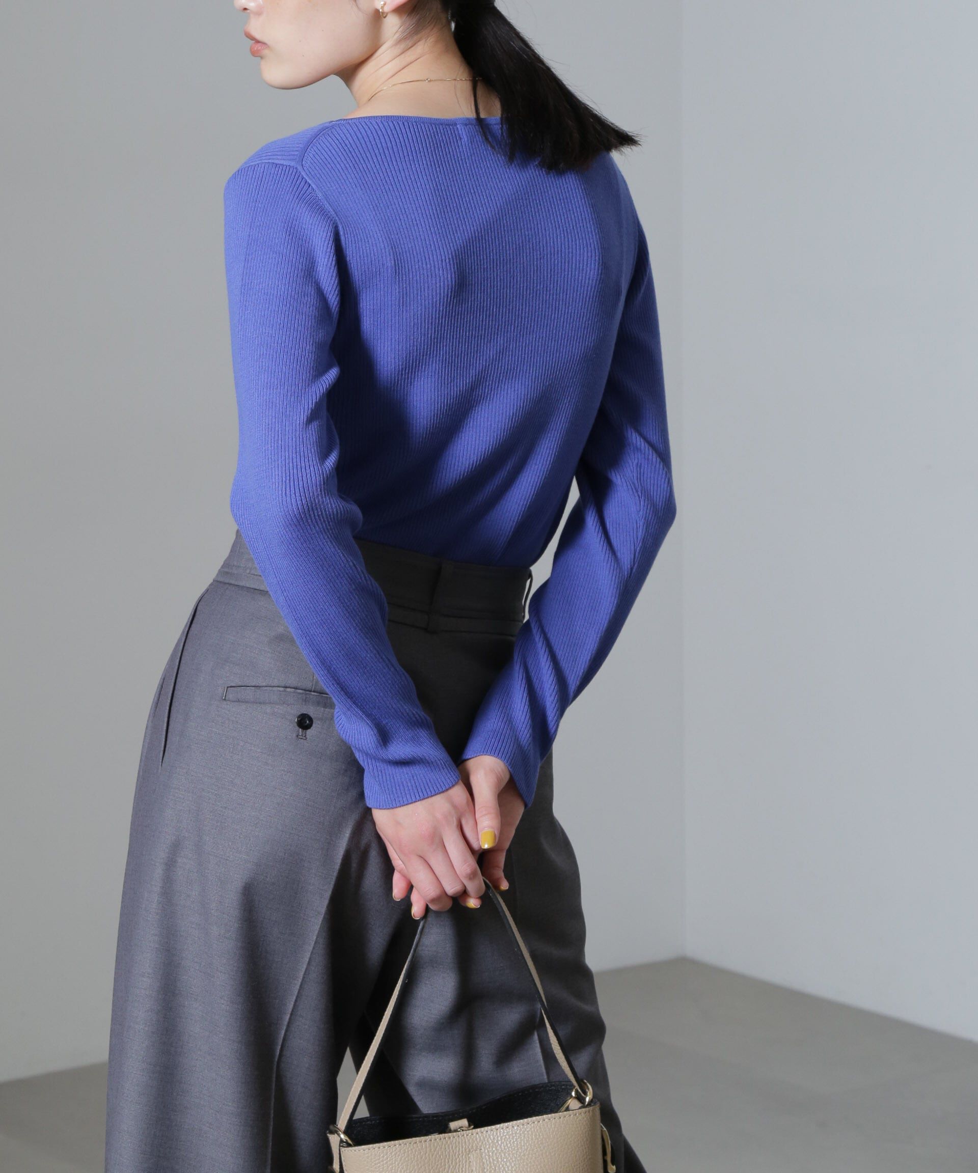 nano･universe「CICA＆UVカット加工リブニット」|ニット・セーター|