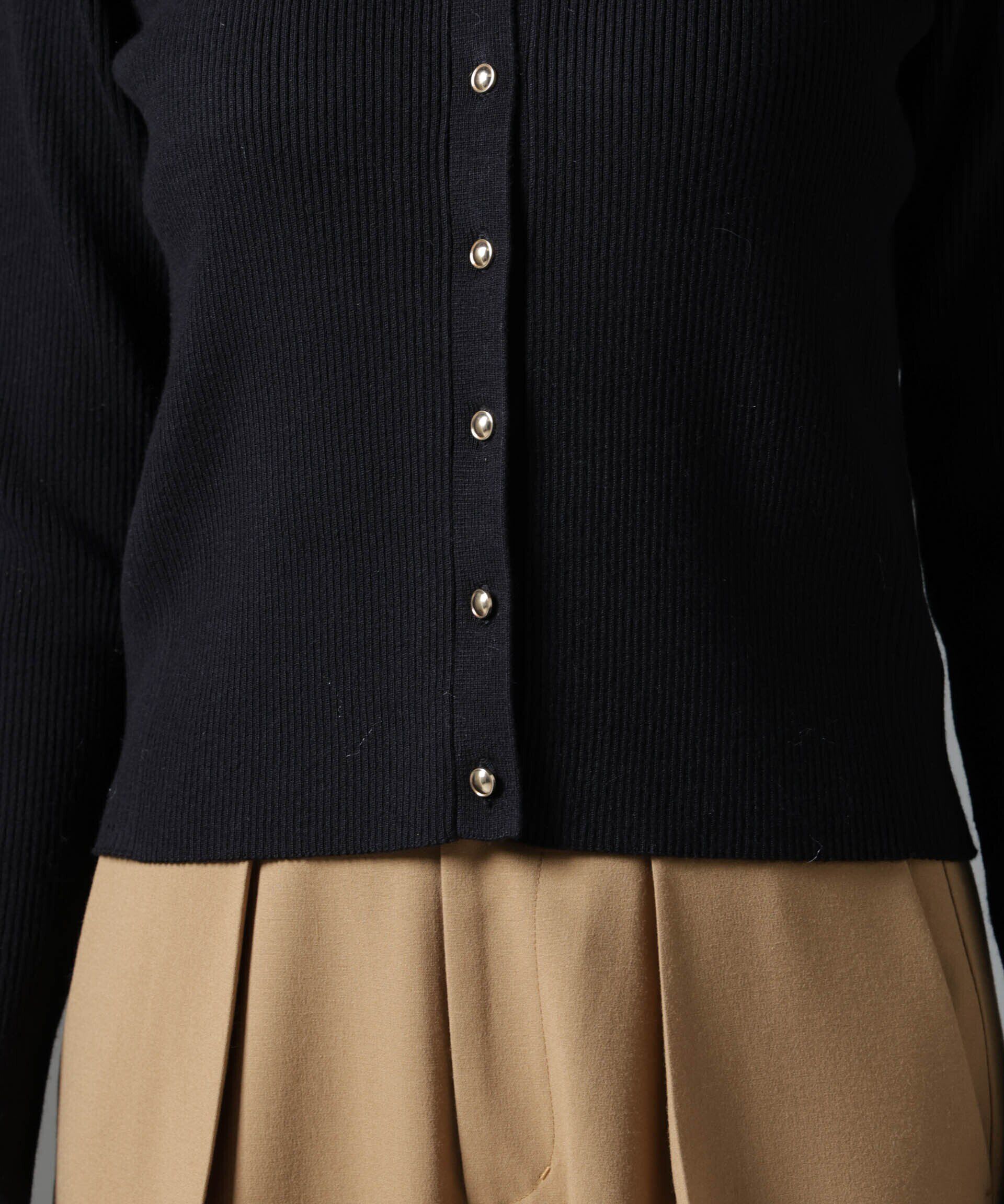 nano･universe「椿オイル加工リブカーディガン」|ニット・セーター|