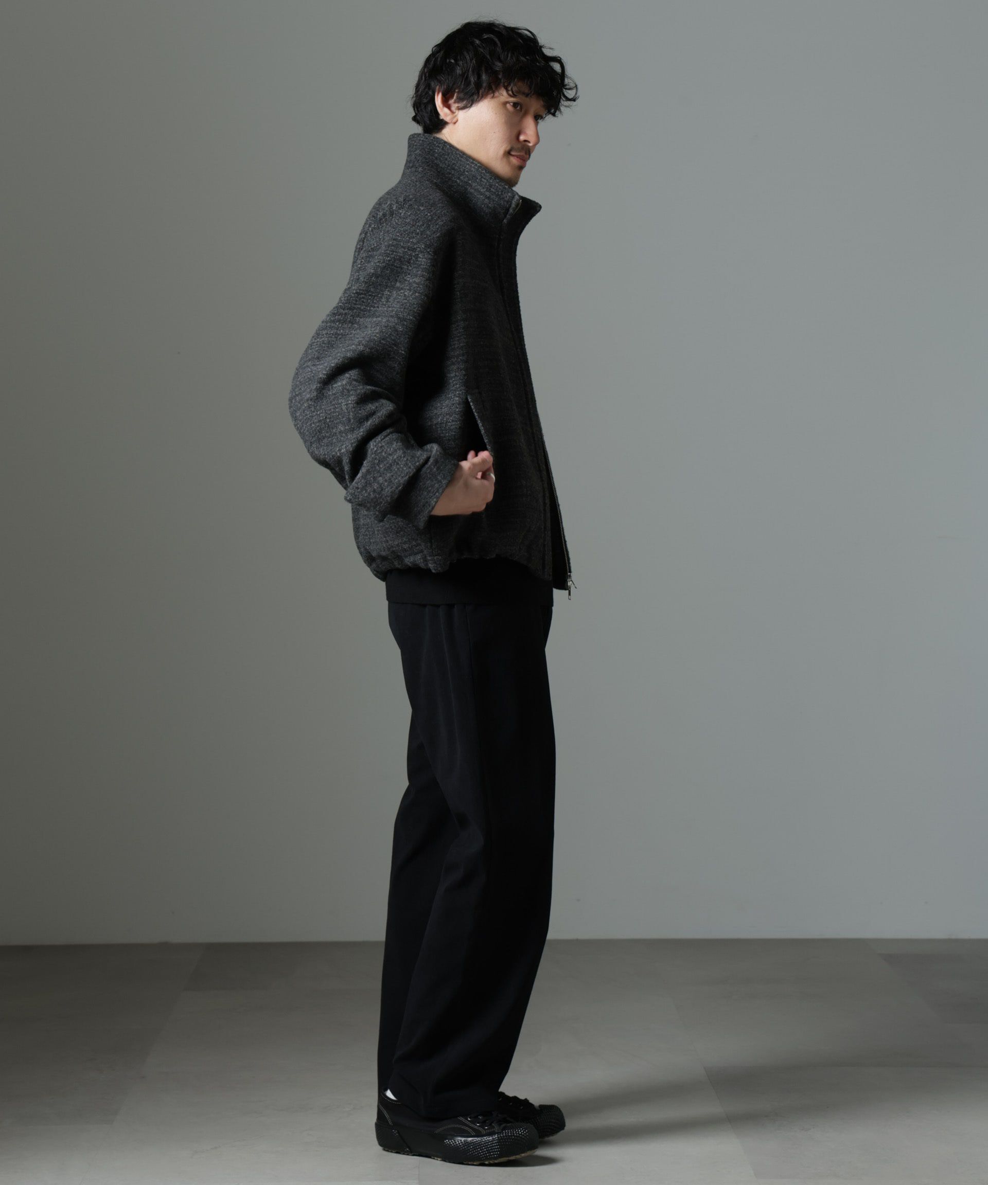 nano･universe「スライバーライクシャギースタンドブルゾン」|ブルゾン・スタジャン|