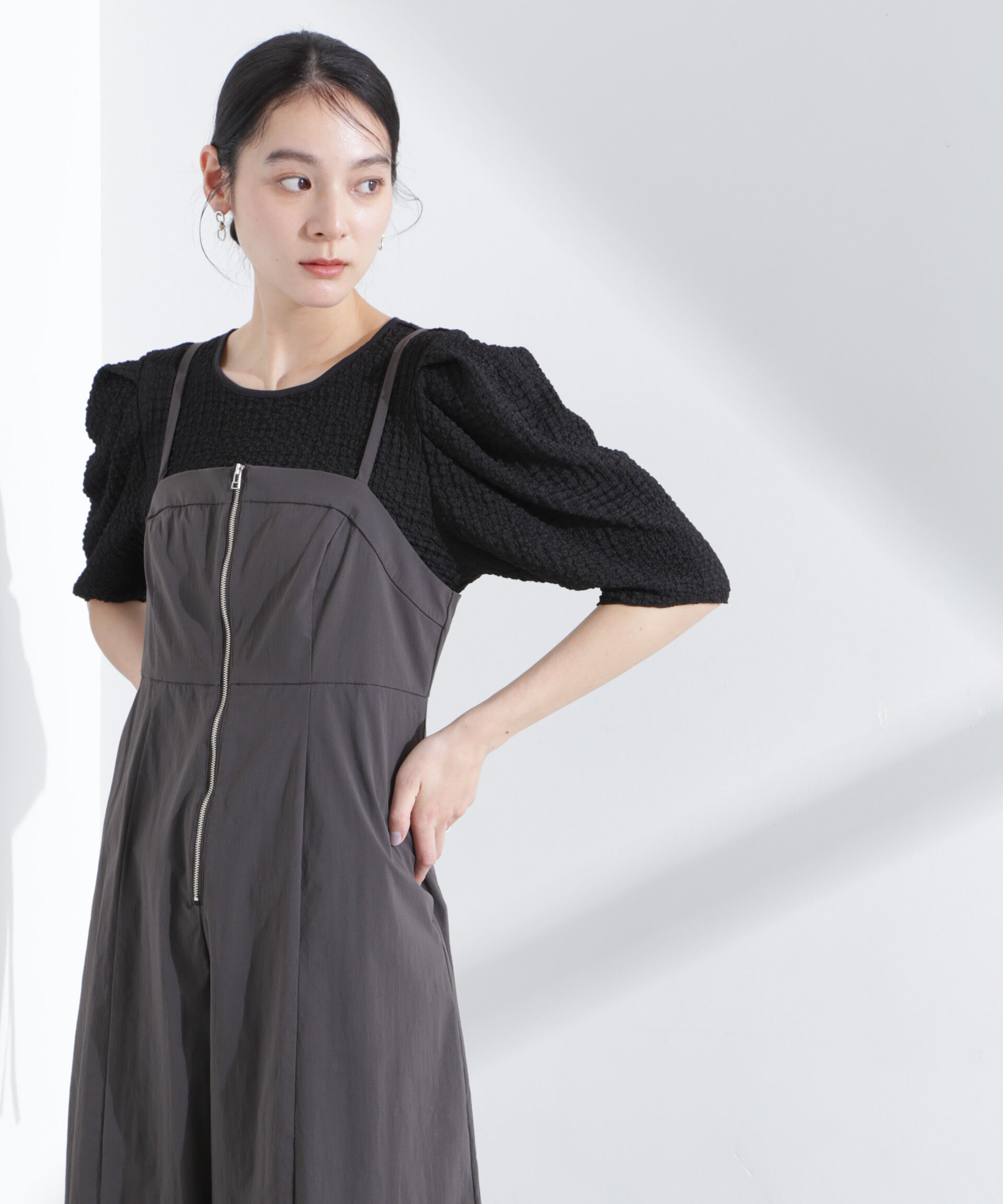 nano･universe「シャーリングタックスリーブトップス」|Tシャツ・カットソー|