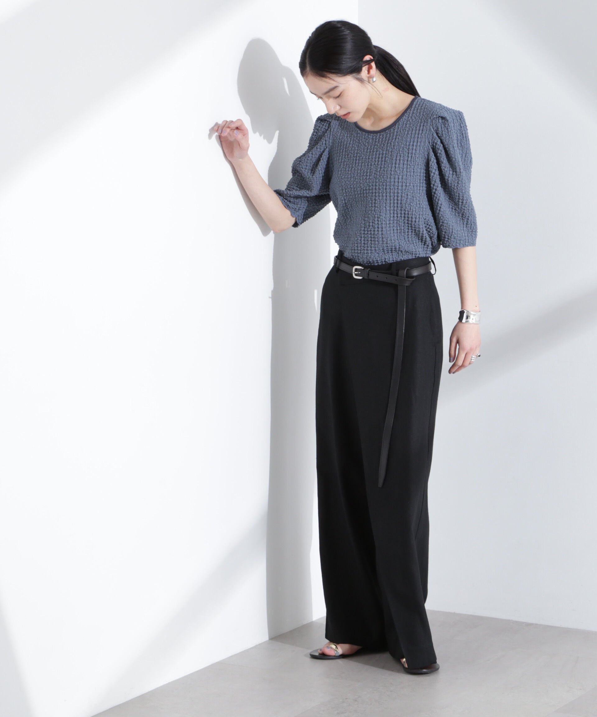 nano･universe「シャーリングタックスリーブトップス」|Tシャツ・カットソー|