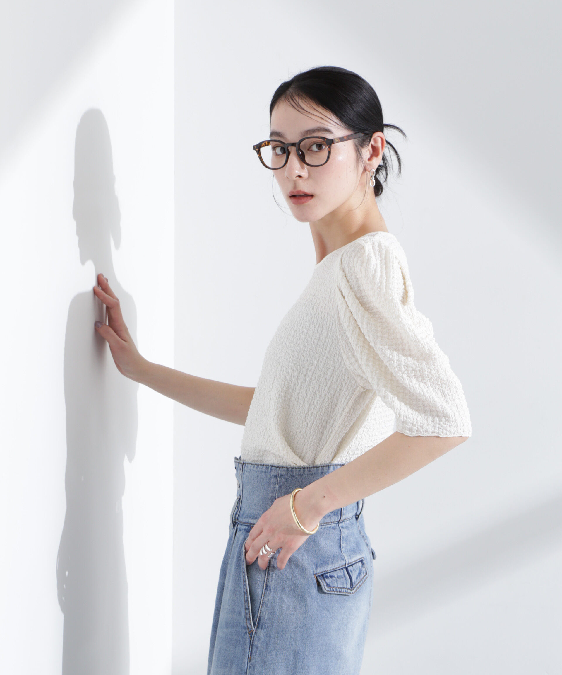 nano･universe「シャーリングタックスリーブトップス」|Tシャツ・カットソー|