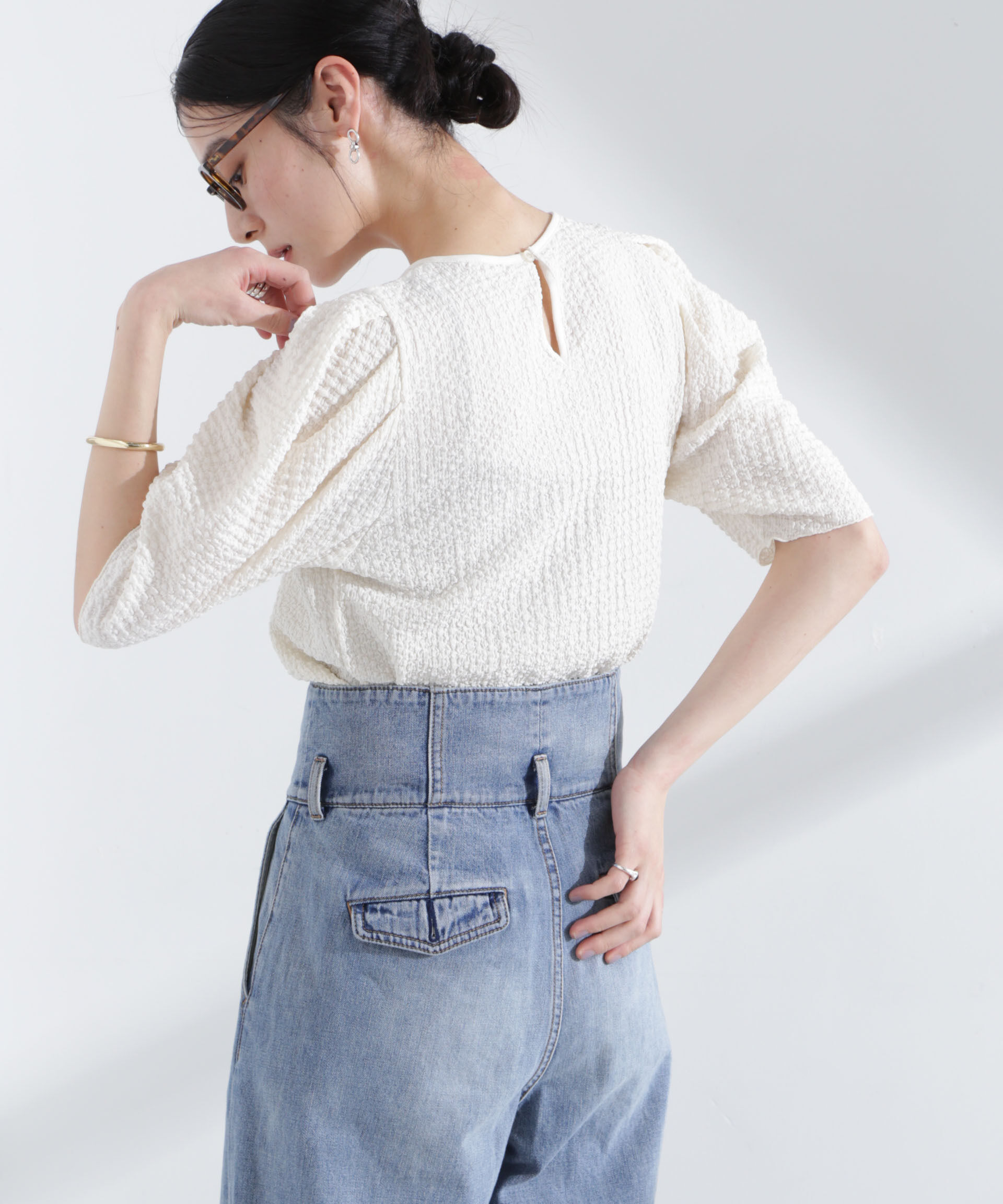 nano･universe「シャーリングタックスリーブトップス」|Tシャツ・カットソー|