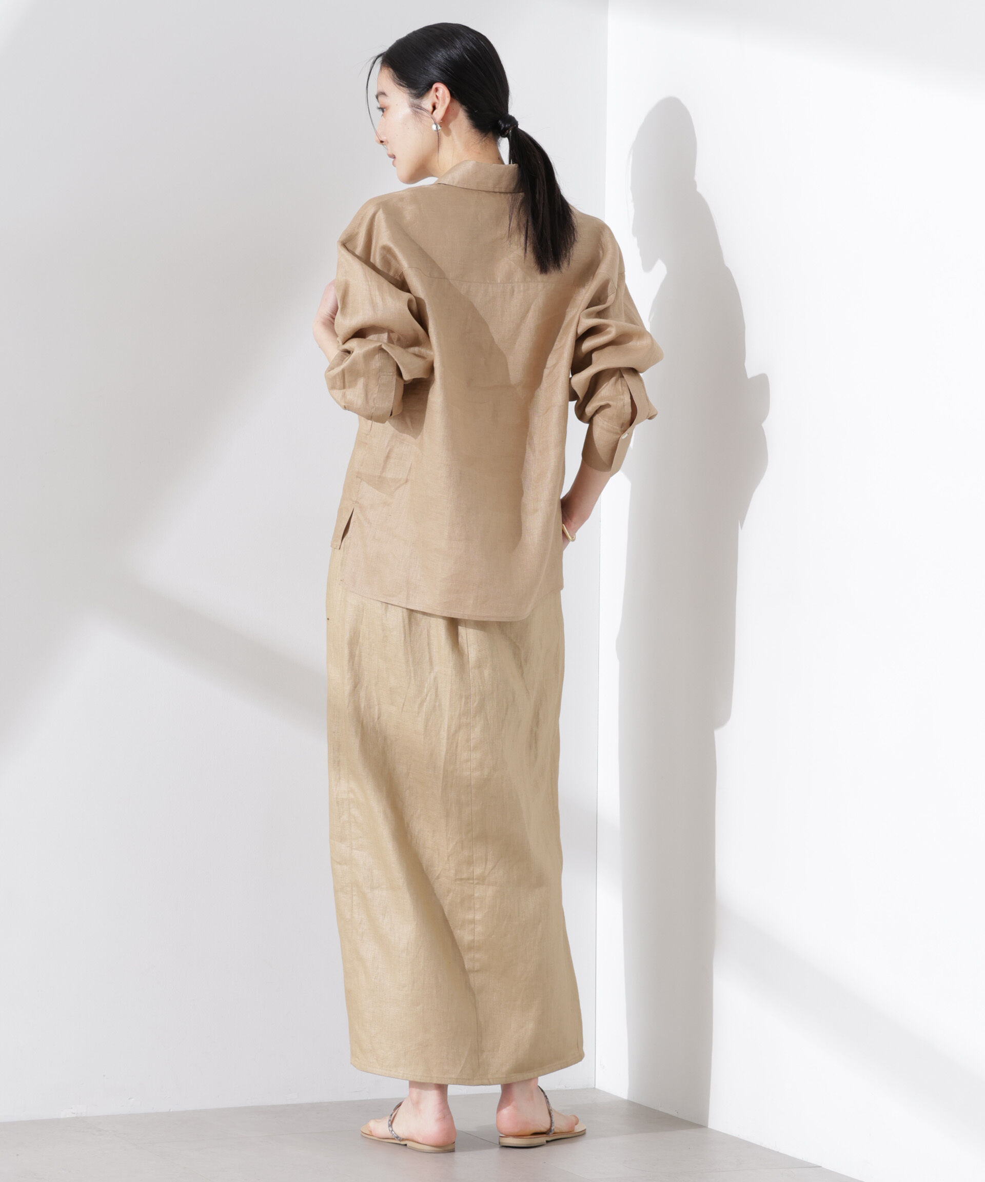 nano･universe「ヨーロピアンフラックス サイド切替Iラインスカート（セットアップ可）」|スカート|