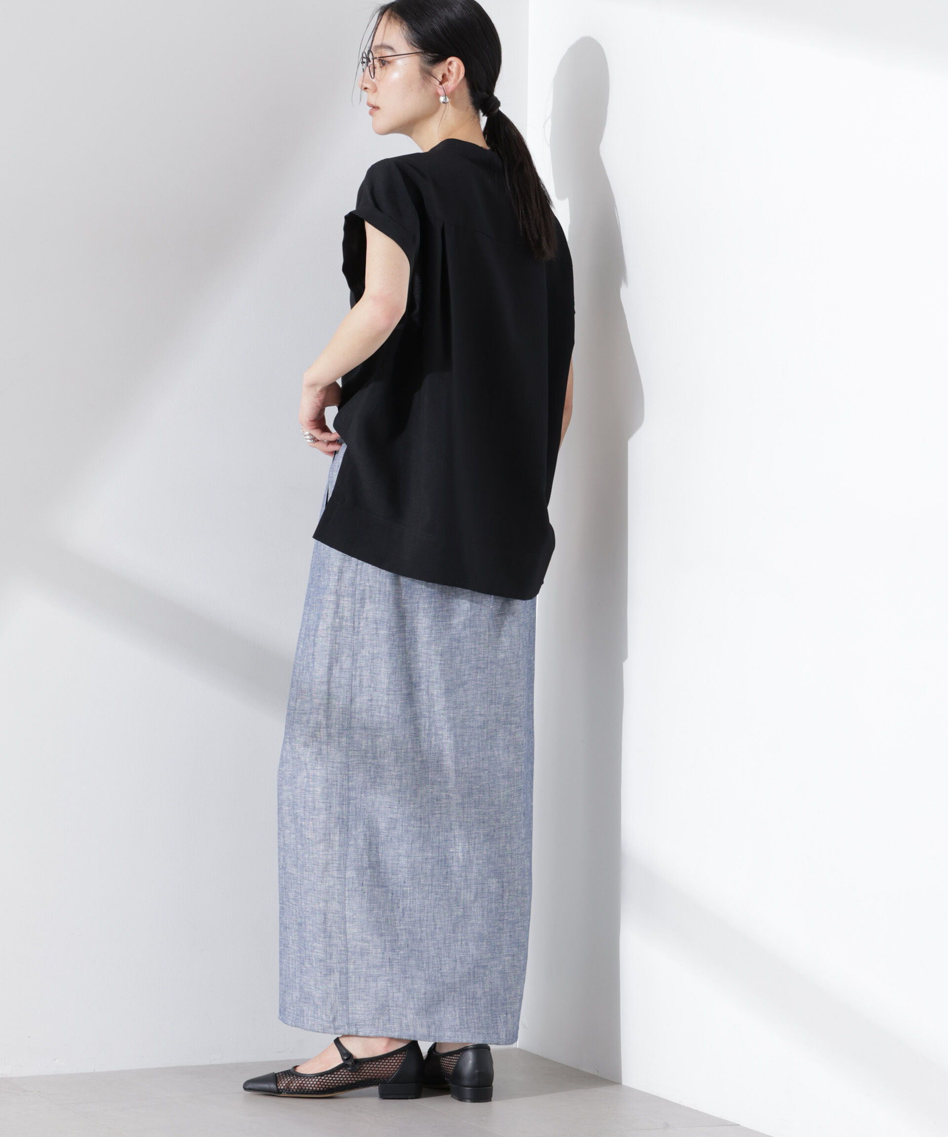 nano･universe「ヨーロピアンフラックス サイド切替Iラインスカート（セットアップ可）」|スカート|