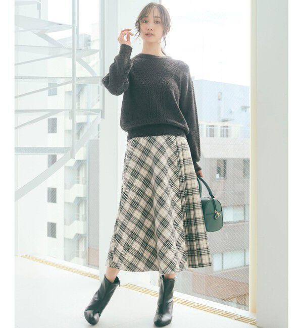 any SiS「【洗える】フロントケーブルポイントアンゴラブレンド ニット」|ニット・セーター|